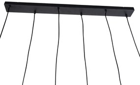 Moderne hanglamp zwart met taupe en beige 6-lichts - Stream