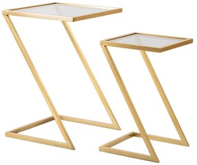 Странични масички в комплект от 2 броя със стъклен плот 40x40 cm Zet - Mauro Ferretti
