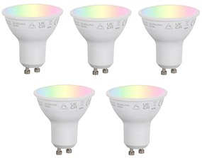 Комплект от 5 интелигентни GU10 50mm димируеми LED крушки Opal RGBW 4.7W 400 lm 2700-6500K Zigbee