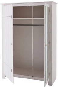 Бял гардероб от масивен бор с огледало 120x170 cm Bertram – Støraa