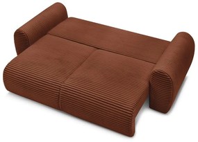 Разтегателен диван от рипсено кадифе в тухлен цвят 257 cm Lucien – Bobochic Paris
