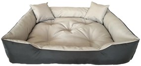 Водоустойчиво удобно легло за кучета с възглавници - сиво Šírka: 95 cm | Dĺžka: 115 cm