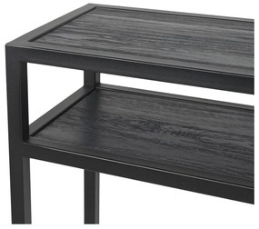 Черна конзолна маса с дъбова дървена плоскост 30x120 cm Daniël – Spinder Design