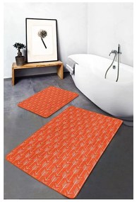 Теракотени кадифени килими за баня в комплект от 2 бр. 60x100 cm – Mila Home