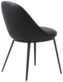 Стол за хранене от черна изкуствена кожа Gain - Unique Furniture