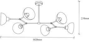 Осветително тяло за таван в златисто с метален абажур 52x102 cm Dram – Opviq lights