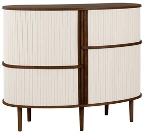 Шкафче от дъбов декор с плъзгащи се врати в кафяв и бежов цвят 120x100x50 cm Audacious – UMAGE