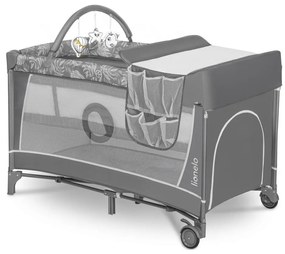 Lionelo - Преносима пътна кошара FLOWER, каменносив