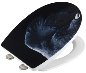 Черна тоалетна седалка от неръждаема стомана Elephant - Wenko