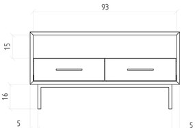Масичка за телевизор от дъбова дървесина в естествен цвят 90x50 cm Abies - The Beds