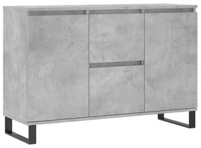 827216 vidaXL Сайдборд, бетонно сив, 101,5x35x70 см, инженерно дърво