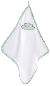 Бяла памучна детска хавлия с качулка 80x80 cm Happy Cloud – Roba