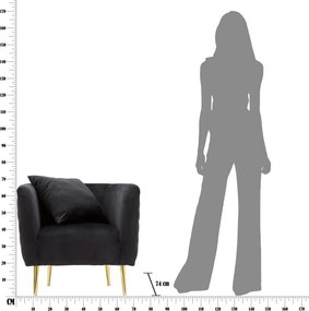 Черно кадифено кресло Bucarest – Mauro Ferretti