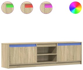 3307914 vidaXL ТВ шкаф с LED, сонома дъб, 180x34x50 см, инженерно дърво
