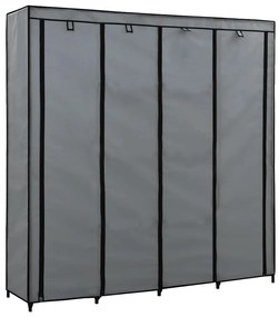 282448 vidaXL Гардероб с 4 отделения, сив, 175x45x170 см