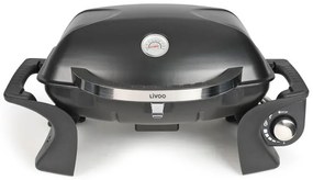 Преносимо барбекю на газ Livoo DOC275, 3.5kW, Автоматично запалване, Работа с бутилки пропан, Температурен контрол, Термометър, Черен