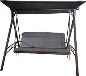 Сива градинска люлка от изкуствен ратан Rattan – Rojaplast