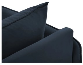 Тъмносиньо кадифено кресло за отдих (ляв ъгъл) Vienna - Cosmopolitan Design