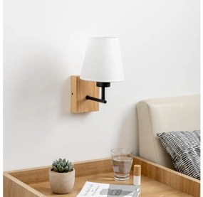 Brilagi - Аплик NUBILA WOOD 1xE27/25W/230V дъб/бял