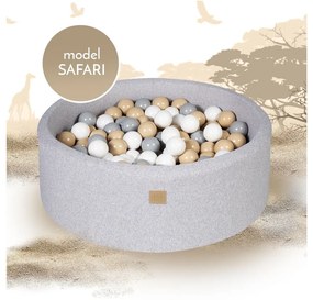 Сив велурен басейн с топки ø 90x30 cm Montessori – Meowbaby