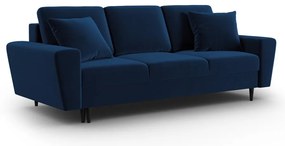 Син кадифен разтегателен диван с място за съхранение 235 cm Kyoto – Cosmopolitan Design