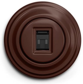 Kliklap - Ретро розетка за данни с кафява рамка
