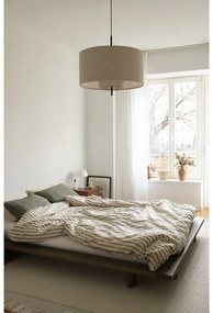 Кафяво двойно легло от борова дървесина с решетка 160x200 cm Japan - Karup Design