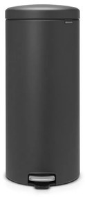 Кош за боклук с педал Brabantia NewIcon 649753, 30 л, Плавно затваряне, Противоплъзгаща основа, Сатенено покритие, Тъмносив