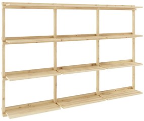 Стенна библиотека от масивен бор в естествен цвят 192x127 cm Groove – Karup Design