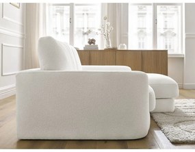Бял ъглов диван от прежда с примки от букле (десен ъгъл) Leonore – Bobochic Paris