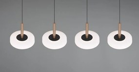 Черно-бяло и златисто LED затъмняващо се висящо осветително тяло със стъклен абажур Celeste – Trio