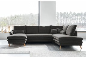 Тъмносив разтегателен ъглов диван (десен ъгъл/"U" форма) Charming Charlie – Miuform