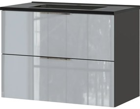 Стенен шкаф с мивка в черен и сив цвят 81x61 cm Vasio – Germania