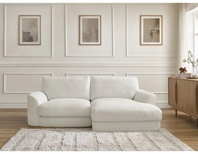 Бял ъглов диван от прежда с примки от букле (десен ъгъл) Leonore – Bobochic Paris