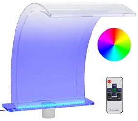 Фонтан за басейн с RGB светодиоди, акрил, 50 см