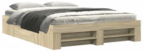 3295466 vidaXL Рамка за легло без матрак сонома дъб 150x200 см инженерно дърво