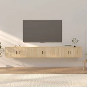 3188377 vidaXL ТВ шкафове за стенен монтаж, 3 бр, сонома дъб, 100x34,5x40 см