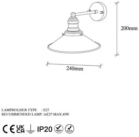 Стенна лампа в златист цвят ø 24 cm Conical – Opviq lights