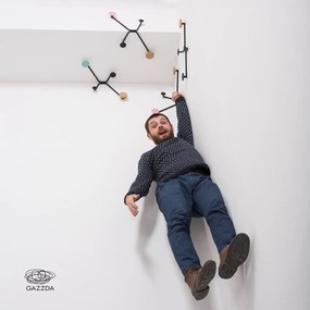 Черна стенна закачалка за външен ъгъл с розов детайл Hook - Gazzda