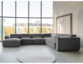 Сив ъглов диван (десен ъгъл/"U" форма) Flex Felix – Miuform