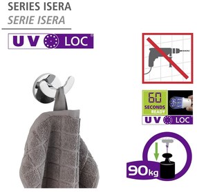 Самозадържаща се кука от неръждаема стомана в матово сребристо Isera - Wenko