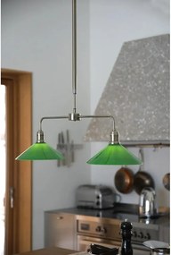 Зелено/в месингов цвят метално висящо осветително тяло със стъклен абажур Vela – Markslöjd