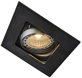 Комплект от 6 квадратни вградени прожектора черни регулируеми - Artemis