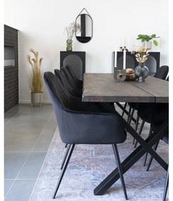 Черни тапицирани трапезни столове в комплект с подлакътници 2 бр. Harbo – House Nordic