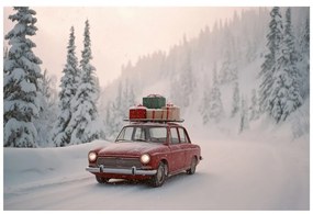 Картина на платно – Коледна кола на сбъднати желания