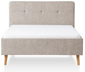 Сиво/кафяво двойно легло 140x200 cm тапицирано без ламелно дъно Smart – Meise Möbel
