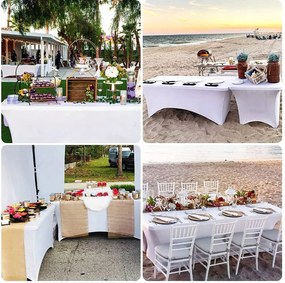 Кетъринг покривка за маса 240 см - бяла