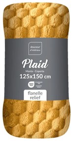 Одеяло от микрофланела в цвят жълта охра 125x150 cm Mini Frosty – douceur d'intérieur