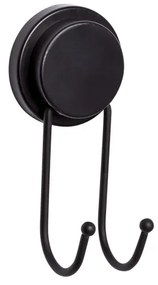 Закачалка за кърпа Metalife MGS-701, 2 куки, 7х7х15 см, Черен