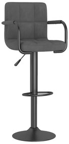 334649 vidaXL Бар табуретка, тъмносива, кадифе